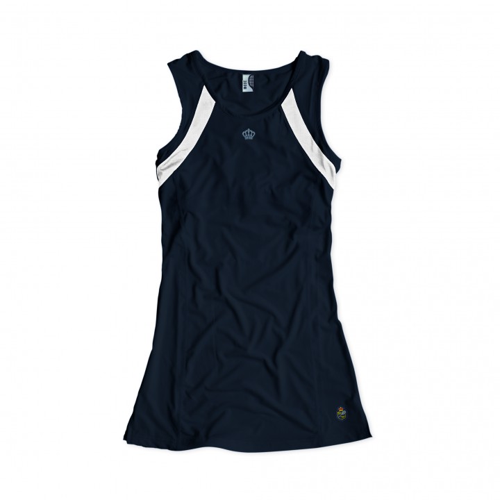 woman navy dress MCCC